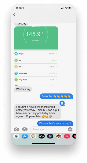 Weight loss progress screen